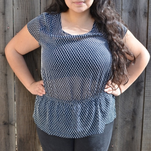 Ann Taylor Tops - Ann Taylor Polka Dot Sheer Blouse